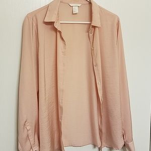 H&M pink button down